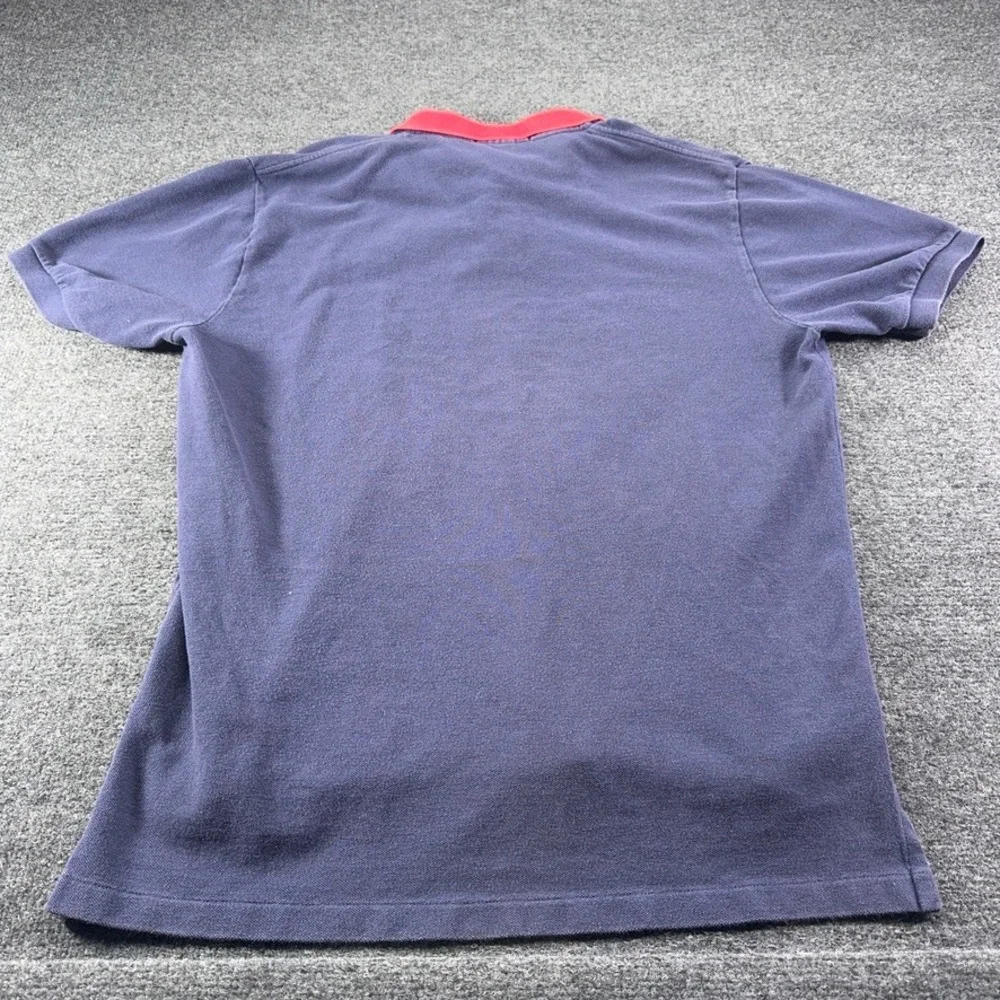 Polo Ralph Lauren Mens Navy Blue Polo Shirt Red Collar Vintage Pony Logo Large